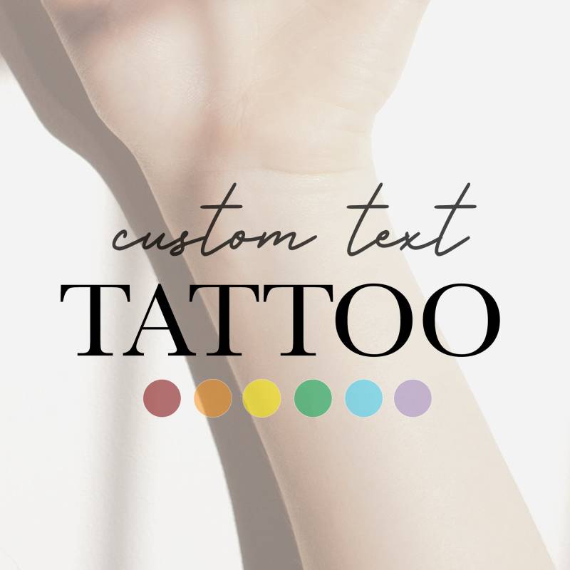 Benutzerdefinierte Farbe Text Handschrift - Temporäres Tattoo von Etsy - AllBodyArt