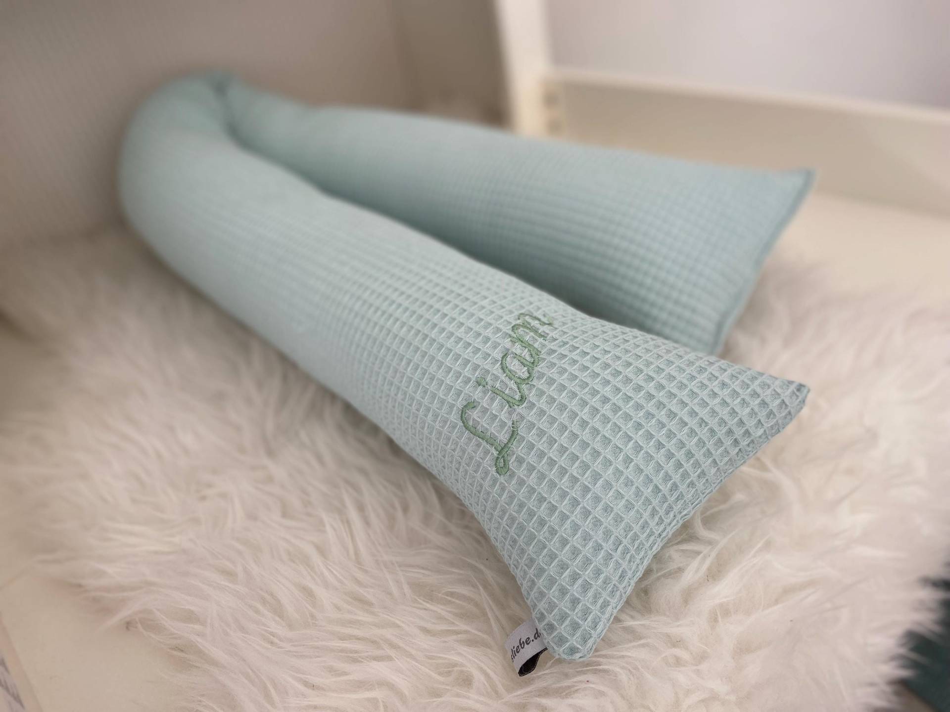 Lagerungsrolle Lagerungskissen Rolle Waffelpique Schutz Stange Kind Baby Wickeltisch Bett Kinderbett Babynestchen Umrandung von Etsy - AllesausliebeByInka