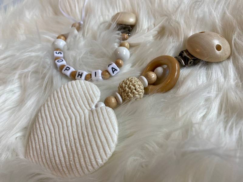 Schnullerkette Incl Name Namenskette Baby Schnuller Anhänger Kinderwagenanhänger Kinderwagenkette Babyset Geburtsset von Etsy - AllesausliebeByInka