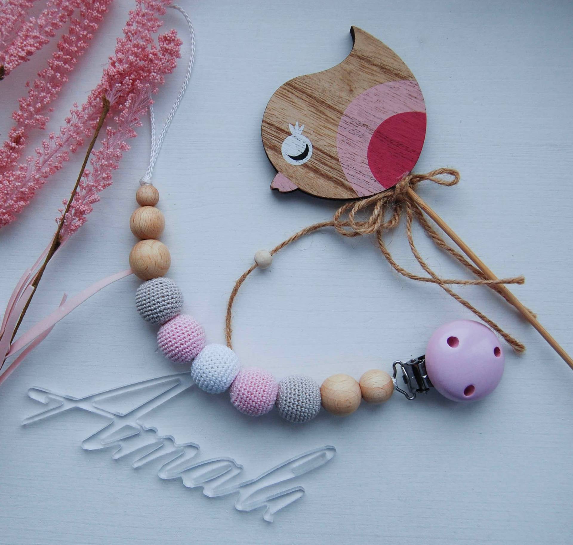 Gehäkelter Schnullerclip Aus Holz von Etsy - AmaliStore