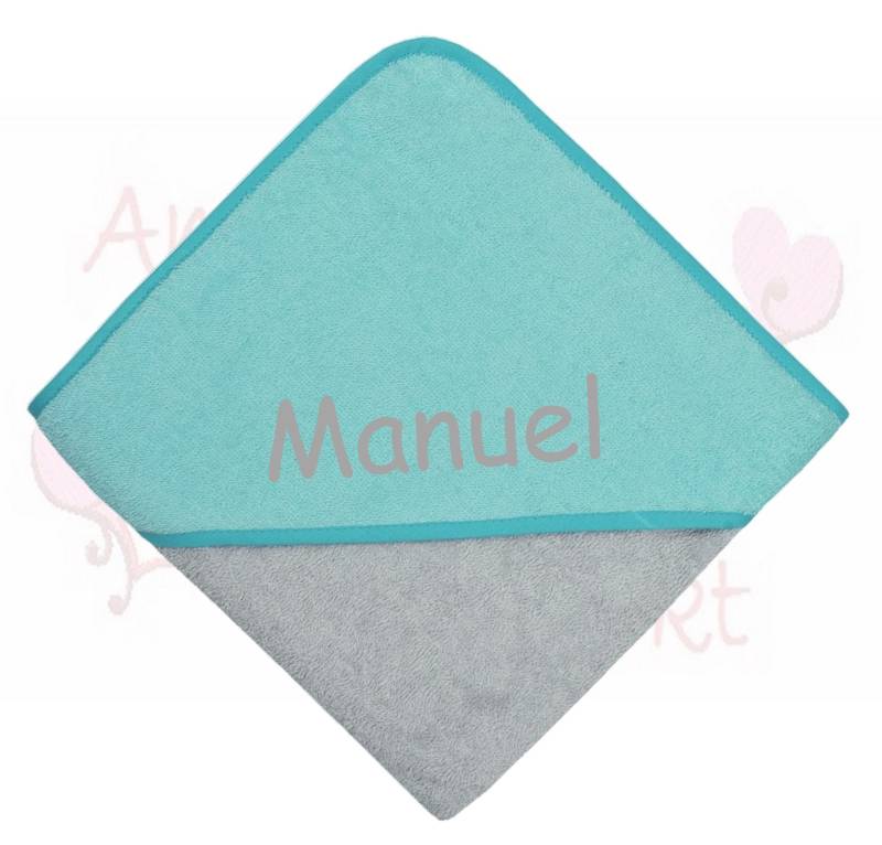 Badetuch Baby, Mit Namen, Türkise Mint Grau, Geschenk, Handtuch, Kapuzenbadetuch, Bestickt, Babyhandtuch, Babygeschenk, Geburtsgeschenk von Etsy - AmeliesweltGeschenke