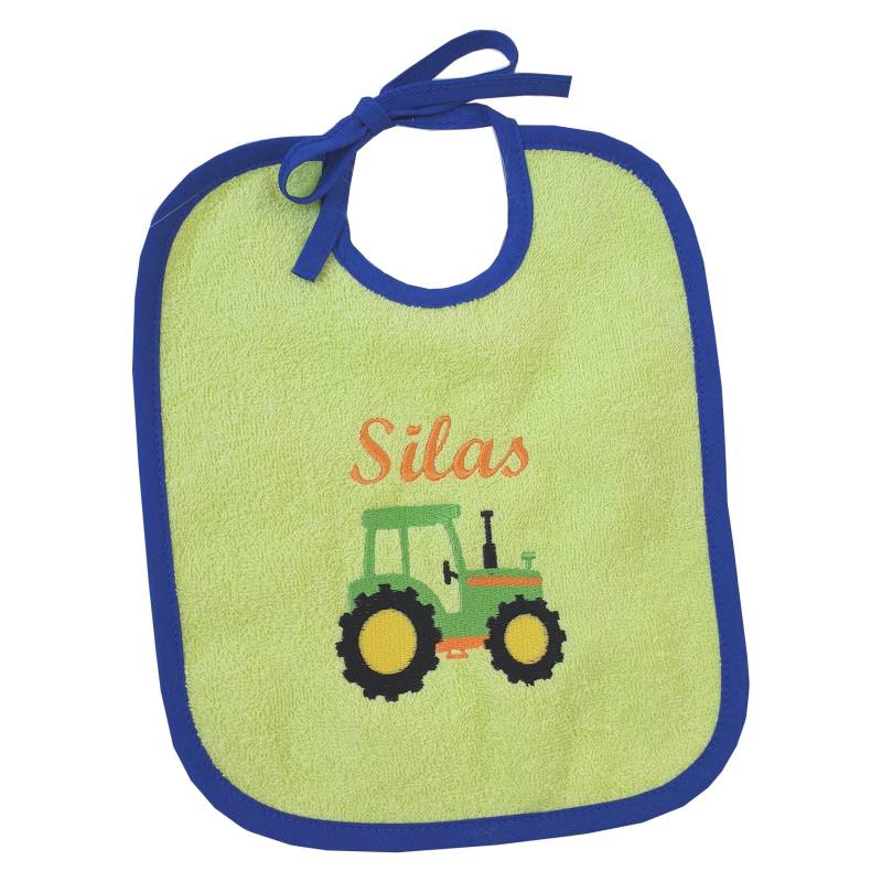 Frottee Lätzchen Mit Name Und Traktor Bestickt Personalisiert, Als Geschenk Zum Baby, Zur Geburt, Taufe, Babygeschenk, Frotteelätzchen von Etsy - AmeliesweltGeschenke