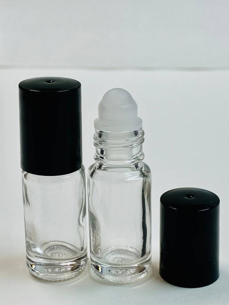 144 Stück, 5 Ml | 1/6 Oz Klare Rollon-Flasche Mit Kunststoffrolle Schwarzen Kunststoffkappen von Etsy - AnandaCorporation