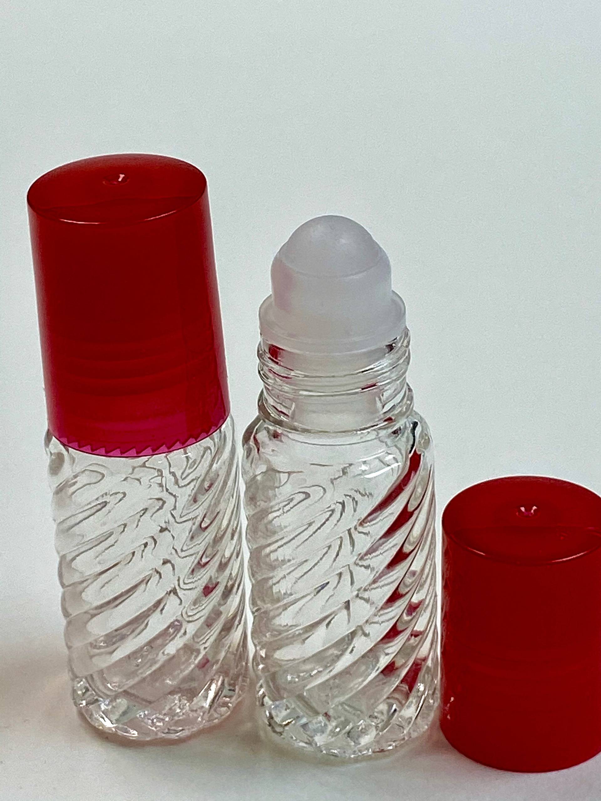72 Stück, 5 Ml | 1/6 Oz Swirl Rollon Glasflasche Mit Kunststoffroller Roten Kunststoffkappen von Etsy - AnandaCorporation