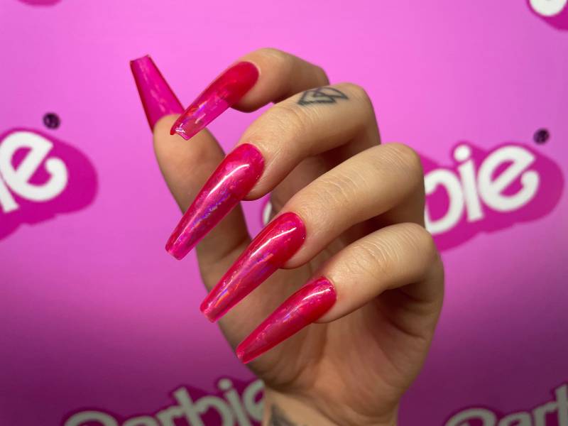 Barbie Pink Nägel | "Barbie" Große Sargnägel Drücken Sie Auf Gel Nägel Handgemachte Individuell von Etsy - AndysNails