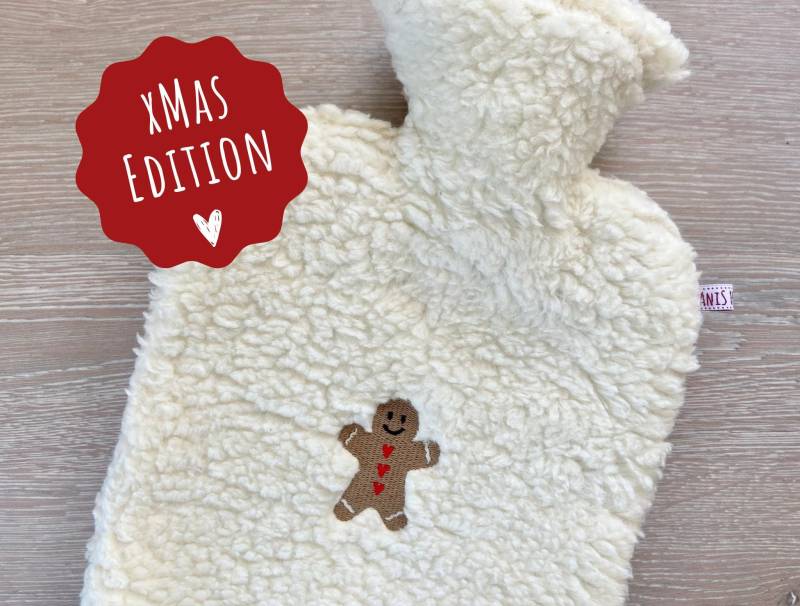 Wärmflasche Mit Bezug Aus Teddyplüsch, Lebkuchenmann, Kuschelig, Wärmflaschenhülle, Geschenk Für Frauen & Männer, Weihnachtsgeschenk, Xmas von Etsy - AniSHeadies