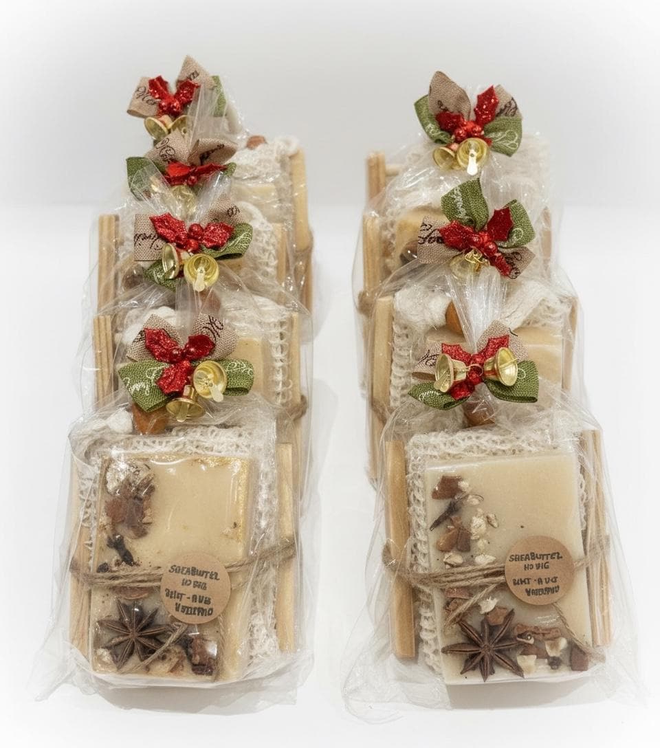 Weihnachtlich Verpacktes Weihnachts - Seifen Set Mit Seifenablage Aus Bambus Und Duschsäckchen Weihnachtlich Verpacktes Weihnachts - Seifen Set Mit Seifenablage Aus Bambus Und Duschsäckchen von Etsy - AnjasGeschenkeWelt