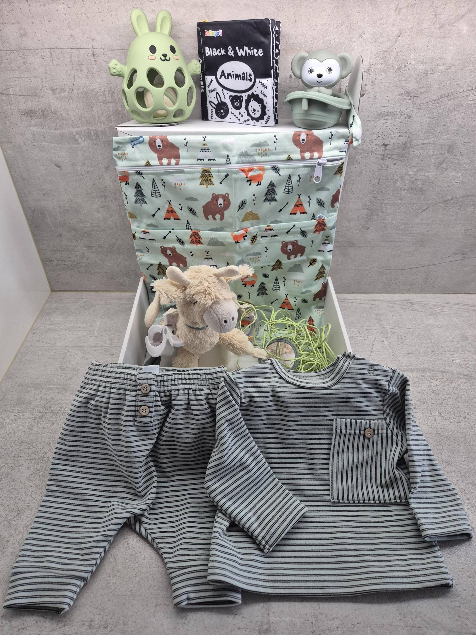Geschenkbox Baby Türkis/Jadegrün von Etsy - AnkePacktEin