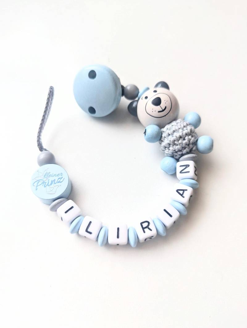 Schnullerkette Mit Namen Junge Personalisiert Bärchen Kleiner Prinz Geburt Taufe Babygeschenk Babyparty von Etsy - AnniLieblingsstuecke