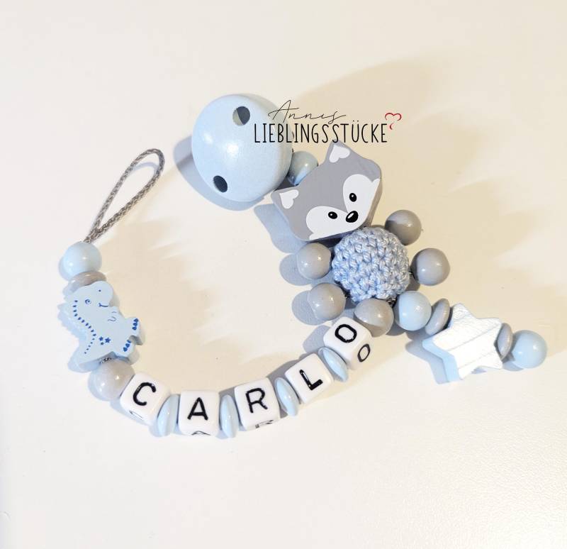Schnullerkette Mit Namen Junge Personalisiert Fuchs Dino Geburt Taufe Babygeschenk Babyparty von Etsy - AnniLieblingsstuecke