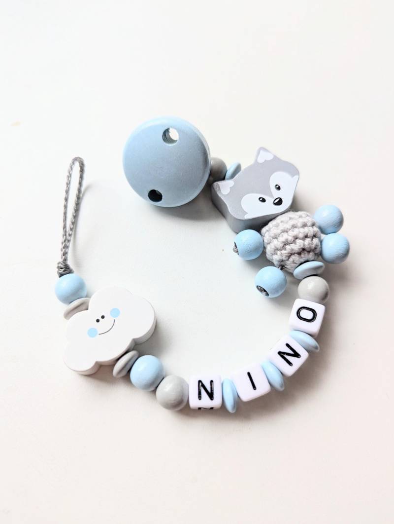 Schnullerkette Mit Namen Junge Personalisiert Fuchs Wolke Geburt Taufe Babygeschenk Babyparty von Etsy - AnniLieblingsstuecke
