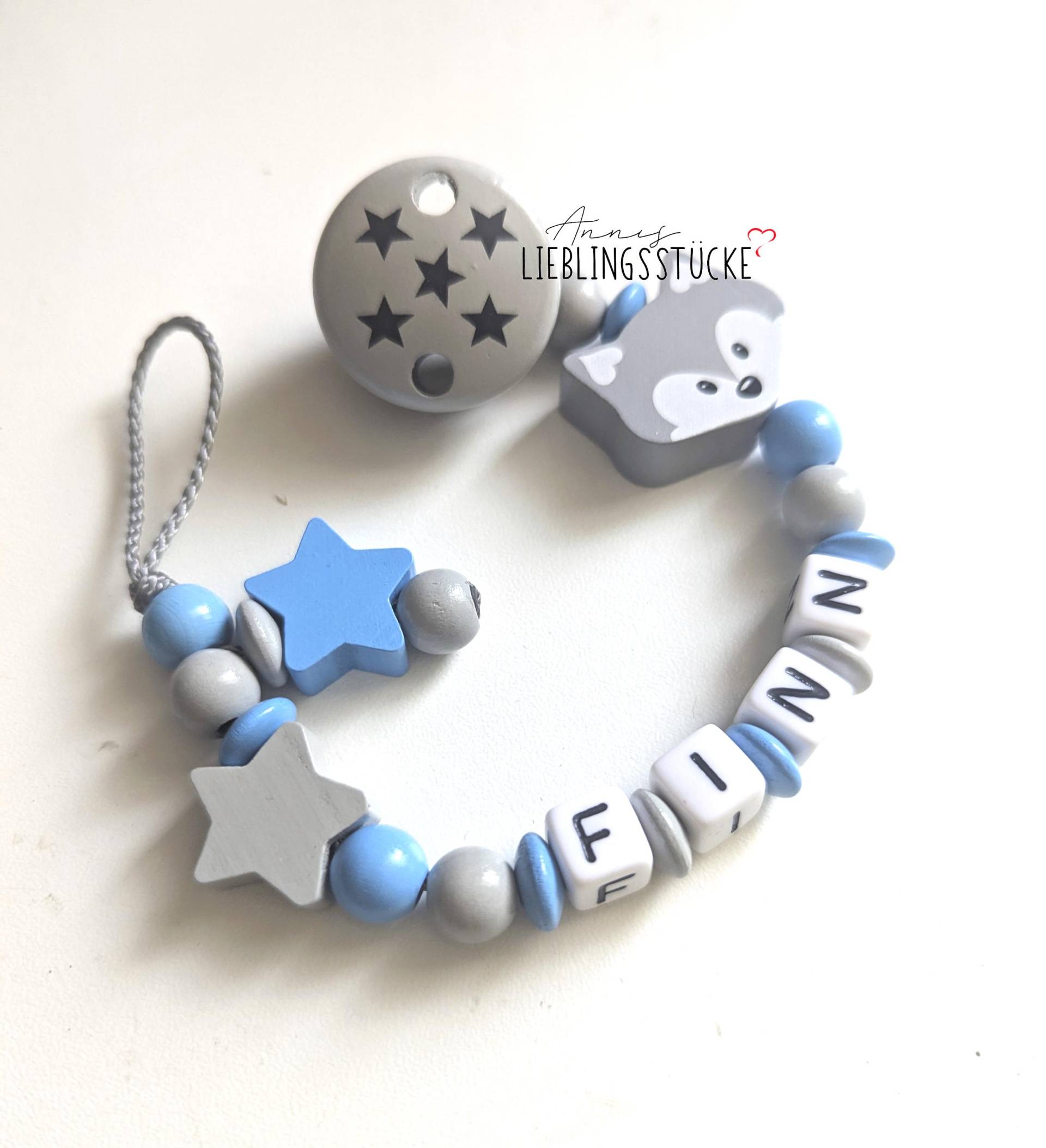 Schnullerkette Mit Namen Junge Personalisiert Sterne Fuchs Geburt Taufe Babygeschenk Babyparty von Etsy - AnniLieblingsstuecke