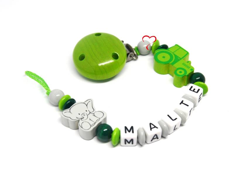 Schnullerkette Mit Namen Junge Personalisiert Traktor Elefant Geburt Taufe Babygeschenk Babyparty von Etsy - AnniLieblingsstuecke