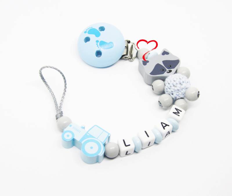 Schnullerkette Mit Namen Junge Personalisiert Traktor Geburt Taufe Babygeschenk Babyparty von Etsy - AnniLieblingsstuecke