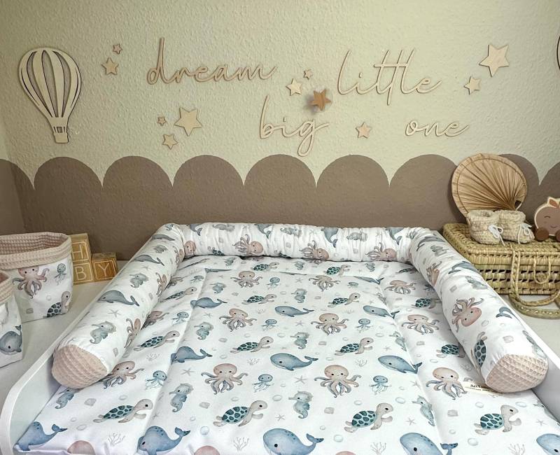 Wasserabweisende Wickelunterlage Wickelauflage Sea Creatures von Etsy - Antalin