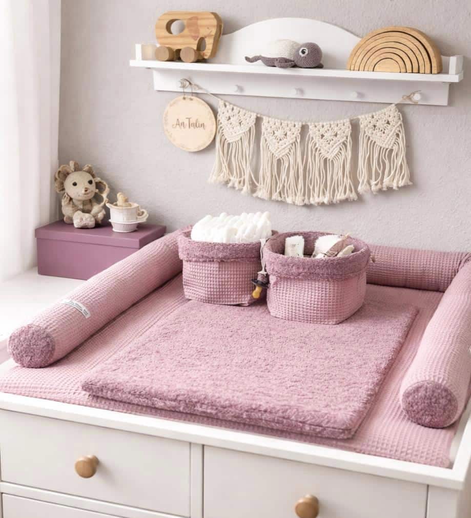 Wickelauflage/Wickelunterlage Waffelpique Altrosa von Etsy - Antalin