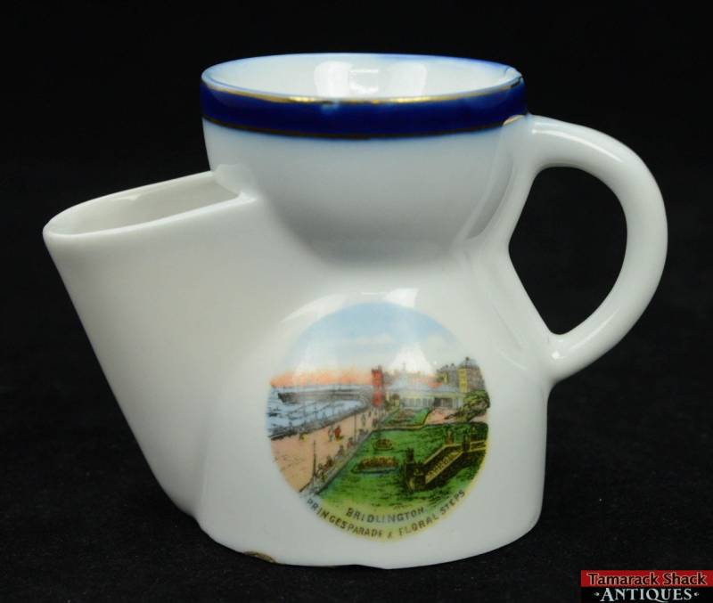 1903 Bridlington England Prince Parade Porzellan Souvenir Rasierbecher von Etsy - AntiqueShack