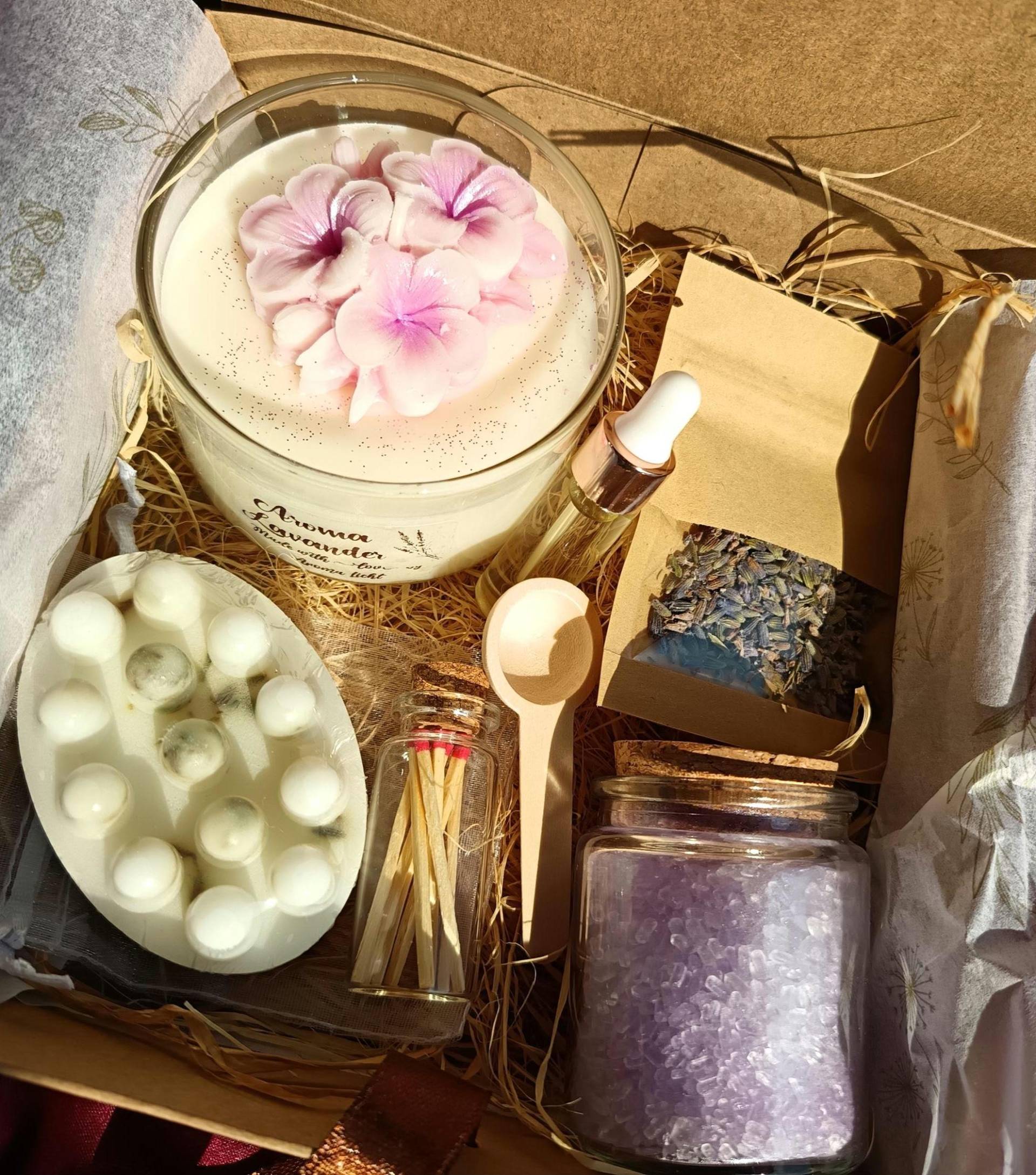 Lavendel-Entspannungsbox | Natürliches Wellness-Geschenk Wellness Für Zuhause Badesalz, Kerze, Aromatherapie Geschenkidee Frauen von Etsy - Aromalicht