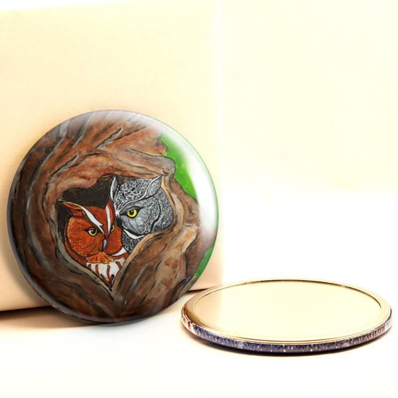 Alter Eulen Taschenspiegel von Etsy - ArtByPeleegirl
