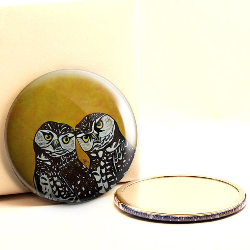 Kanincheneulen Paar - Taschenspiegel Kanincheneulen Paar - Taschenspiegel von Etsy - ArtByPeleegirl