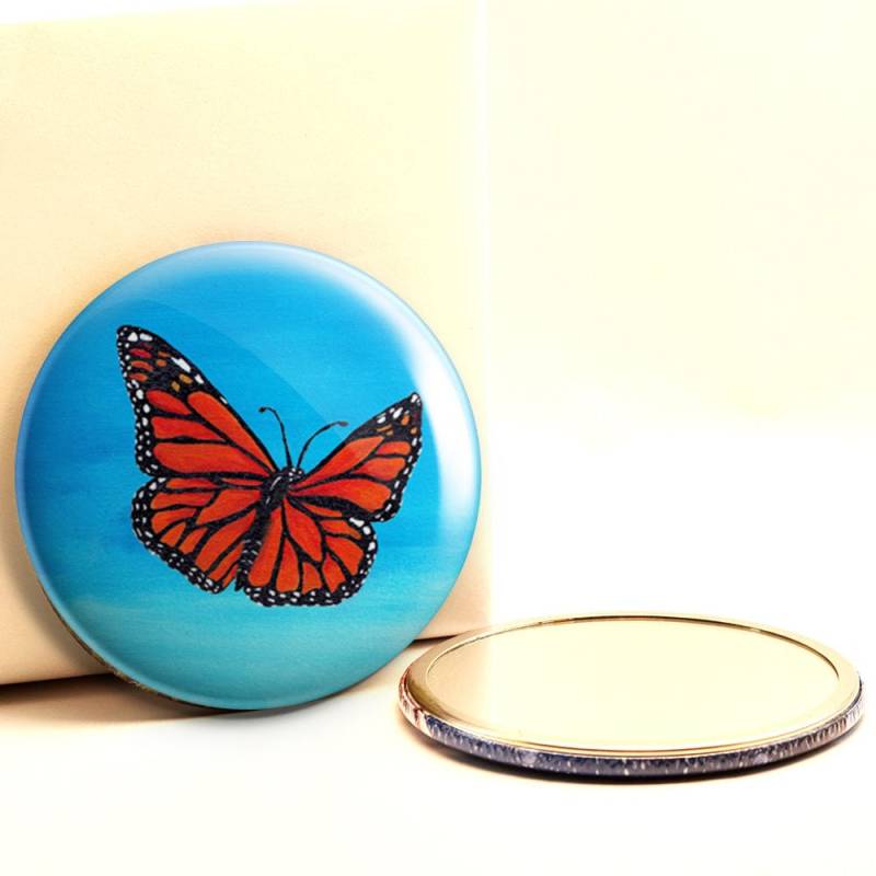 Monarch Im Flug Taschenspiegel von Etsy - ArtByPeleegirl