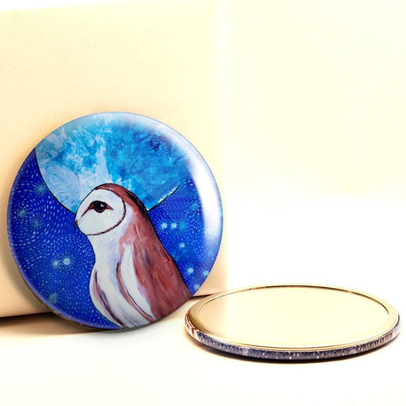 Schleiereule, Nacht - Taschenspiegel Schleiereule, Nacht - Taschenspiegel von Etsy - ArtByPeleegirl