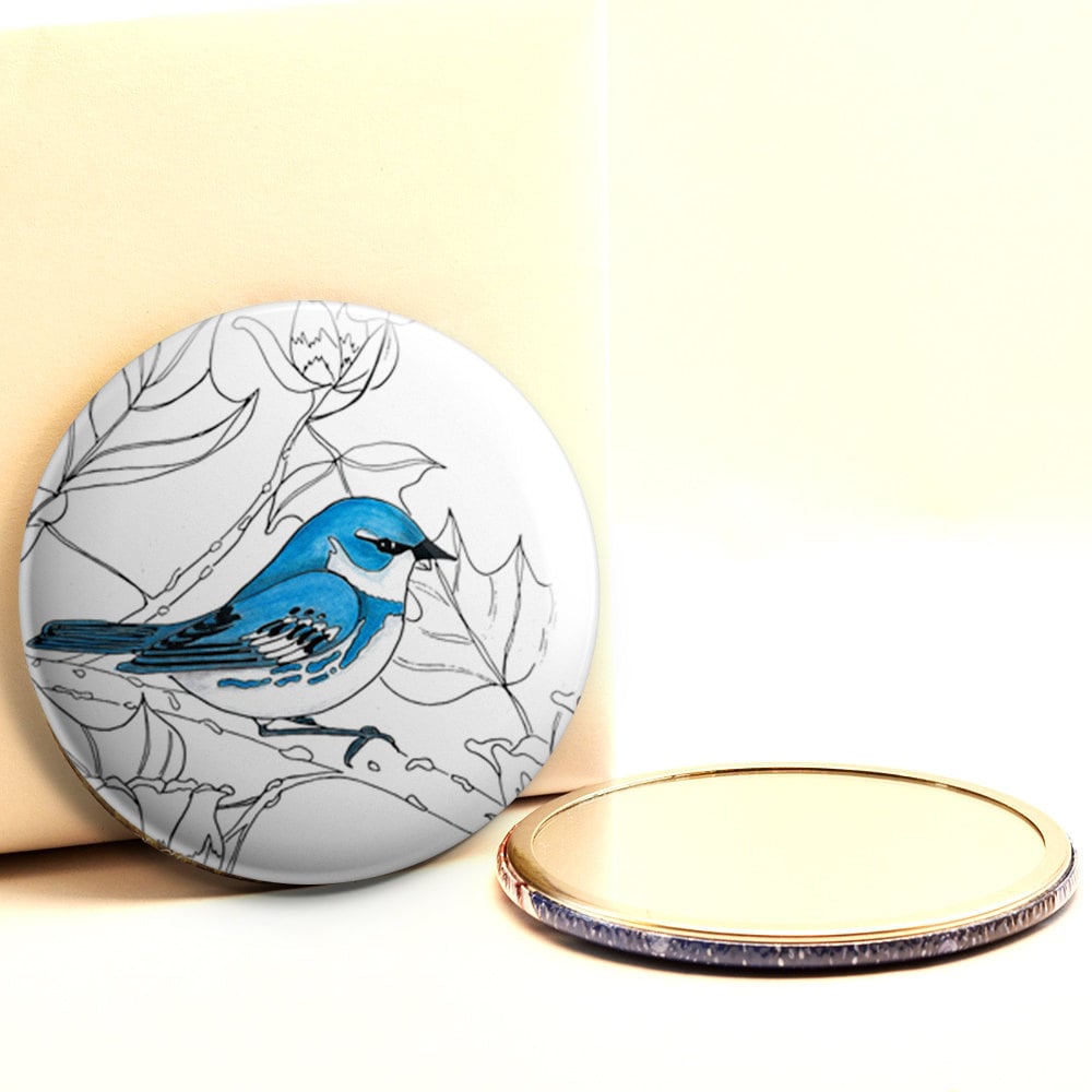 Taschenspiegel Mit Cerulean Warbler Taschenspiegel Mit Cerulean Warbler von Etsy - ArtByPeleegirl