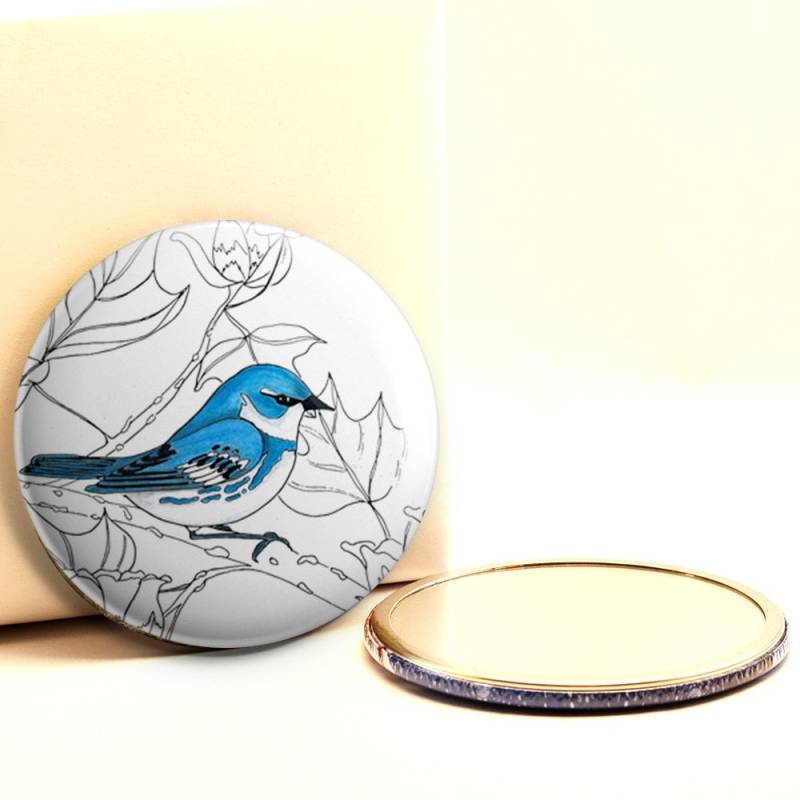 Taschenspiegel Mit Cerulean Warbler von Etsy - ArtByPeleegirl