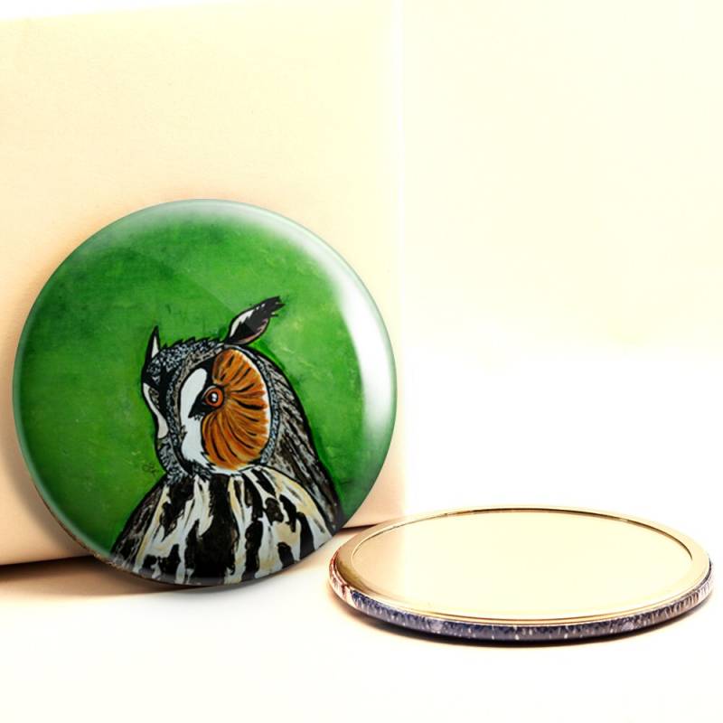 Waldohreule Taschenspiegel von Etsy - ArtByPeleegirl