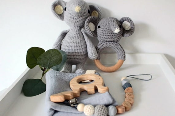 Geschenkset Elefant, Auf Wunsch Personalisierbar von Etsy - ArtPearlBaby