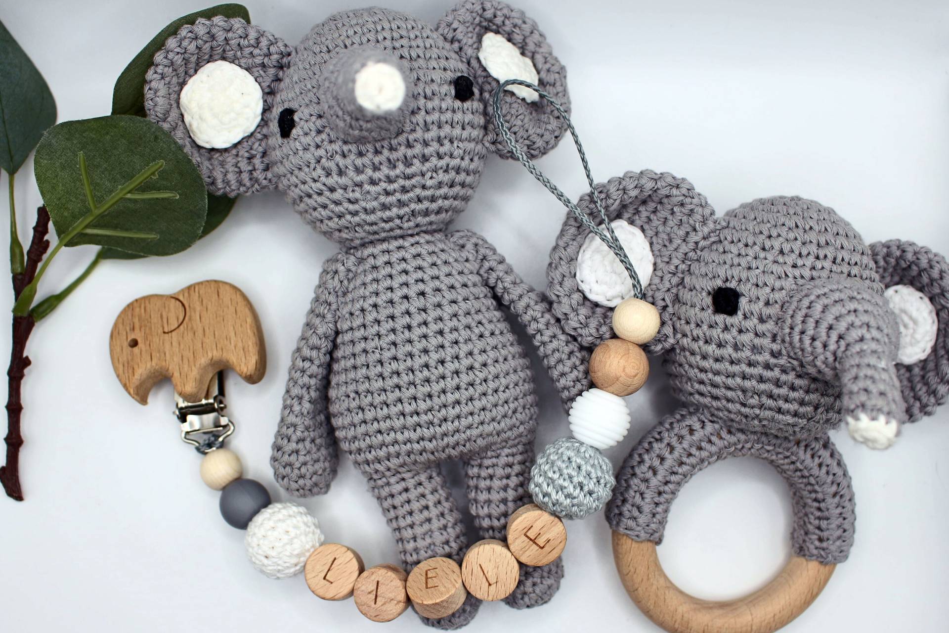 Geschenkset Elefant, Auf Wunsch Personalisierbar von Etsy - ArtPearlBaby