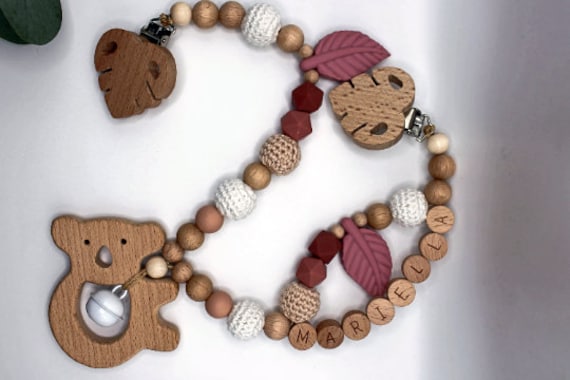 Kinderwagenkette Koala, Auf Wunsch Personalisierbar Kinderwagenkette Koala, Auf Wunsch Personalisierbar von Etsy - ArtPearlBaby