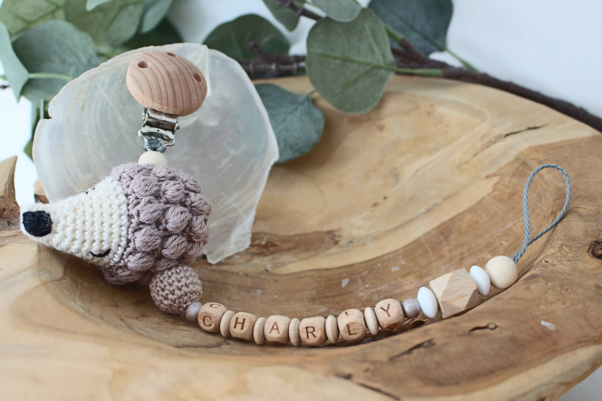 Schnullerkette, Eckige Buchstaben, Häkeltier Igel, Personalisiert Schnullerkette, Eckige Buchstaben, Häkeltier Igel, Personalisiert von Etsy - ArtPearlBaby