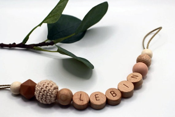 Schnullerkette, Runde Buchstaben, Wählbarer Clip, Personalisiert Schnullerkette, Runde Buchstaben, Wählbarer Clip, Personalisiert von Etsy - ArtPearlBaby