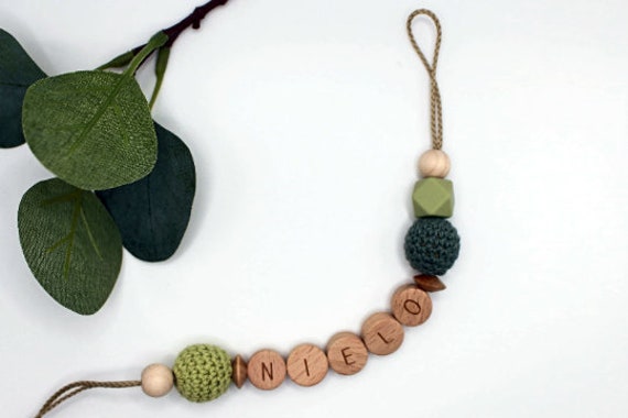 Schnullerkette, Runde Buchstaben, Wählbarer Clip, Personalisiert Schnullerkette, Runde Buchstaben, Wählbarer Clip, Personalisiert von Etsy - ArtPearlBaby