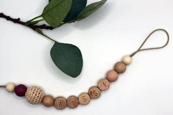 Schnullerkette, Runde Buchstaben, Wählbarer Clip, Personalisiert Schnullerkette, Runde Buchstaben, Wählbarer Clip, Personalisiert von Etsy - ArtPearlBaby