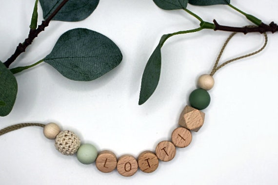 Schnullerkette, Runde Buchstaben, Wählbarer Clip, Personalisiert Schnullerkette, Runde Buchstaben, Wählbarer Clip, Personalisiert von Etsy - ArtPearlBaby