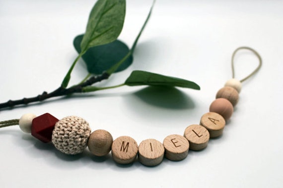 Schnullerkette, Runde Buchstaben, Wählbarer Clip, Personalisiert Schnullerkette, Runde Buchstaben, Wählbarer Clip, Personalisiert von Etsy - ArtPearlBaby