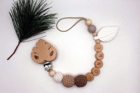 Schnullerkette, Runde Buchstaben, Wählbarer Clip, Personalisiert Schnullerkette, Runde Buchstaben, Wählbarer Clip, Personalisiert von Etsy - ArtPearlBaby