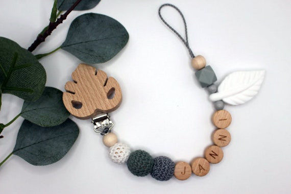 Schnullerkette, Runde Buchstaben, Wählbarer Clip, Personalisiert Schnullerkette, Runde Buchstaben, Wählbarer Clip, Personalisiert von Etsy - ArtPearlBaby
