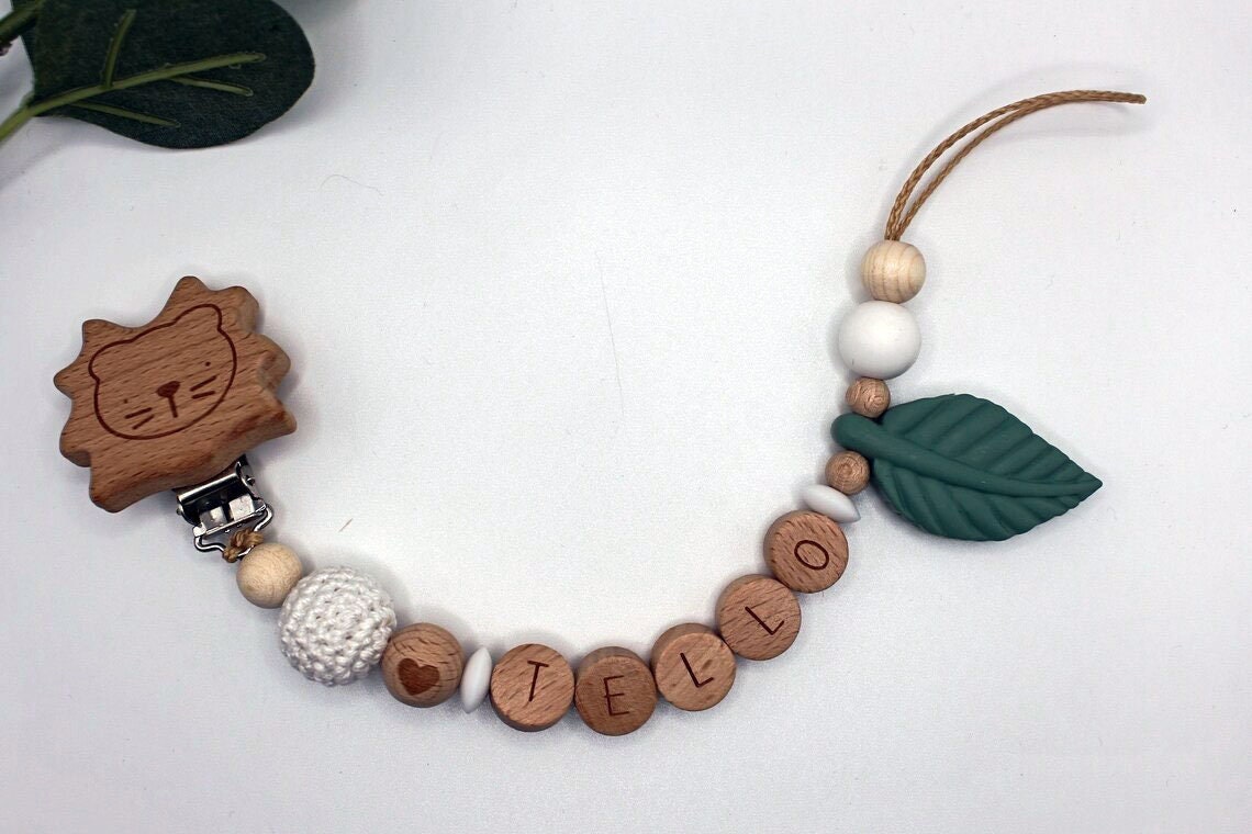 Schnullerkette, Runde Buchstaben, Wählbarer Clip, Personalisiert Schnullerkette, Runde Buchstaben, Wählbarer Clip, Personalisiert von Etsy - ArtPearlBaby