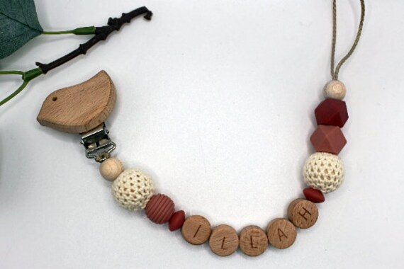 Schnullerkette, Runde Buchstaben, Wählbarer Clip, Personalisiert Schnullerkette, Runde Buchstaben, Wählbarer Clip, Personalisiert von Etsy - ArtPearlBaby