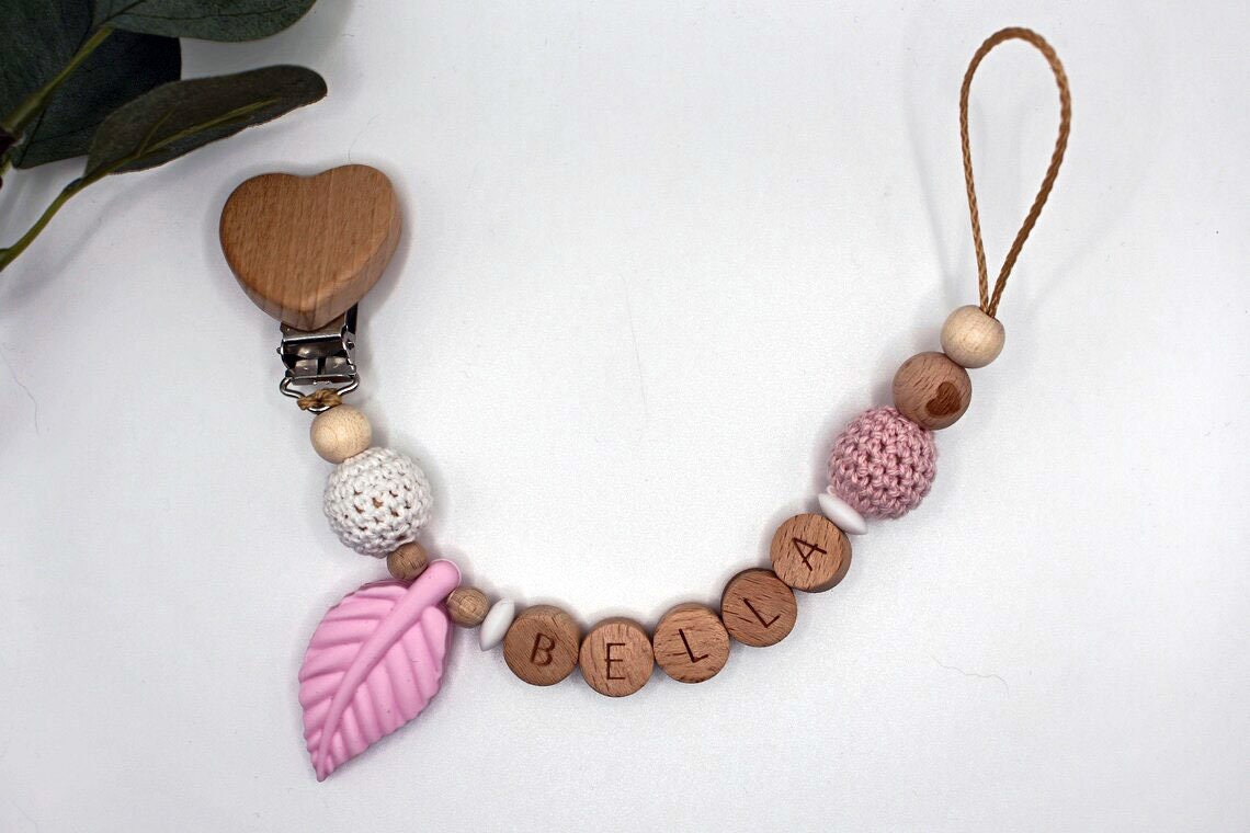 Schnullerkette, Runde Buchstaben, Wählbarer Clip, Personalisiert Schnullerkette, Runde Buchstaben, Wählbarer Clip, Personalisiert von Etsy - ArtPearlBaby