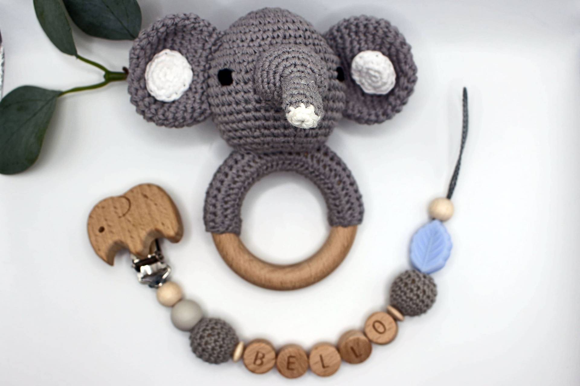 Schnullerkette Und Rassel Elefant, Personalisierbar, Geschenkset Elefant Schnullerkette Und Rassel Elefant, Personalisierbar, Geschenkset Elefant von Etsy - ArtPearlBaby