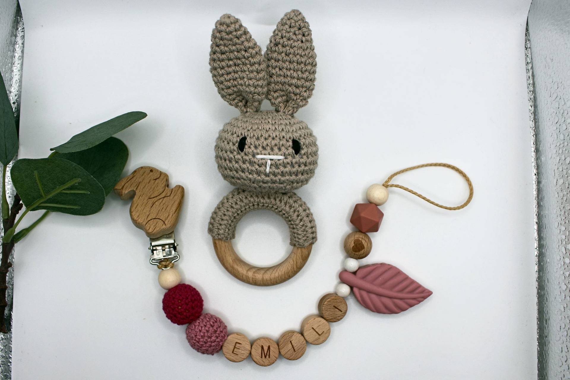 Schnullerkette Und Rassel Im Set Hase, Personalisierbar, Geschenkset Hase Schnullerkette Und Rassel Im Set Hase, Personalisierbar, Geschenkset Hase von Etsy - ArtPearlBaby
