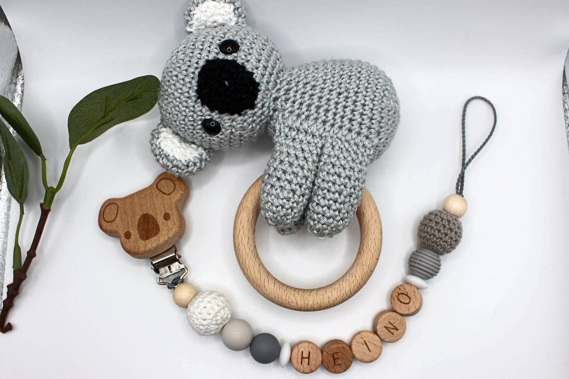 Schnullerkette Und Rassel Im Set Koala, Personalisierbar, Geschenkset Koala Schnullerkette Und Rassel Im Set Koala, Personalisierbar, Geschenkset Koala von Etsy - ArtPearlBaby
