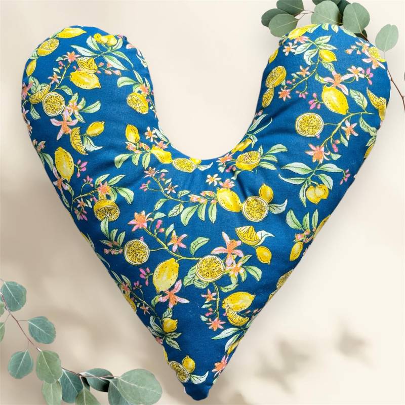 Herzkissen Herz Kissen Lagerungskissen Zitrone von Etsy - AtelierMajTaj