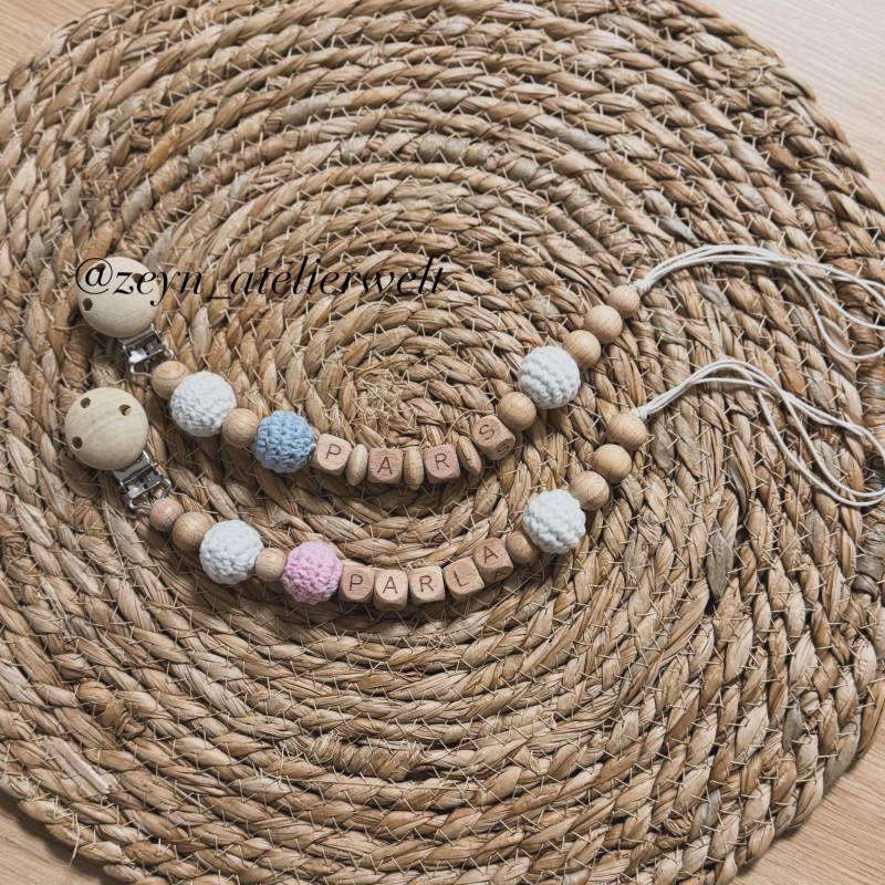 Personalisierte Schnullerkette Mit Name - Handgemacht Für Dein Baby von Etsy - AtelierWelt