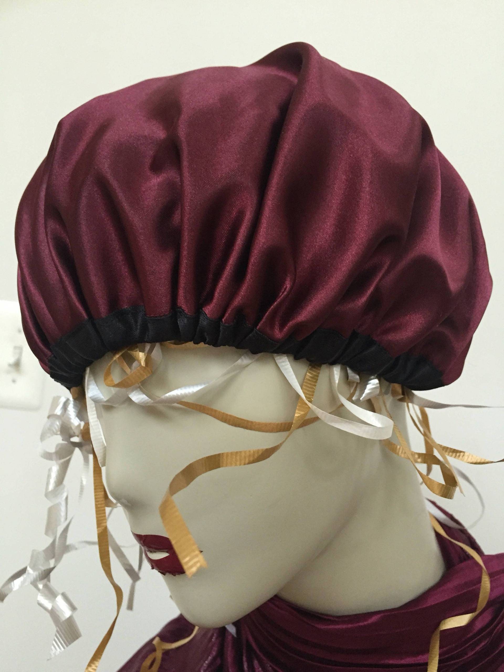 Damen Satin Schlafmütze. Ausgefallener Wine Night Hut Mit Schwarzem Satinband. Einheitsgröße. Weihnachtsgeschenke Für Frauen von Etsy - Atooda