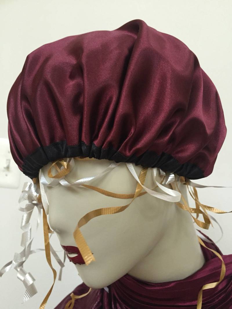 Damen Satin Schlafmütze. Ausgefallener Wine Night Hut Mit Schwarzem Satinband. Einheitsgröße. Weihnachtsgeschenke Für Frauen von Etsy - Atooda